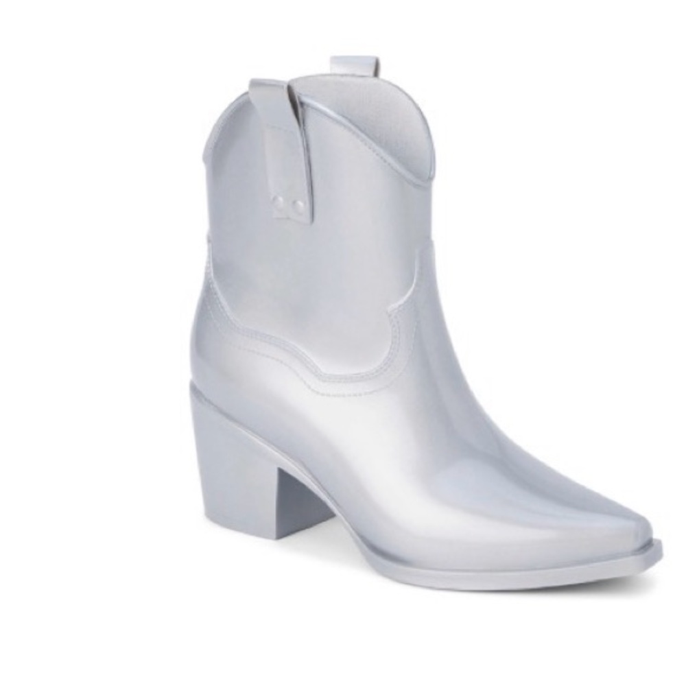 New Beach by Matisse Oakley Silver Western Cowboy Rain Boots - Size 6